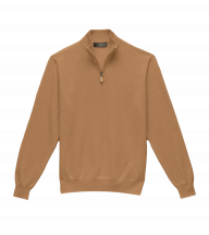 Camel Merino Wool 1/4 Zip