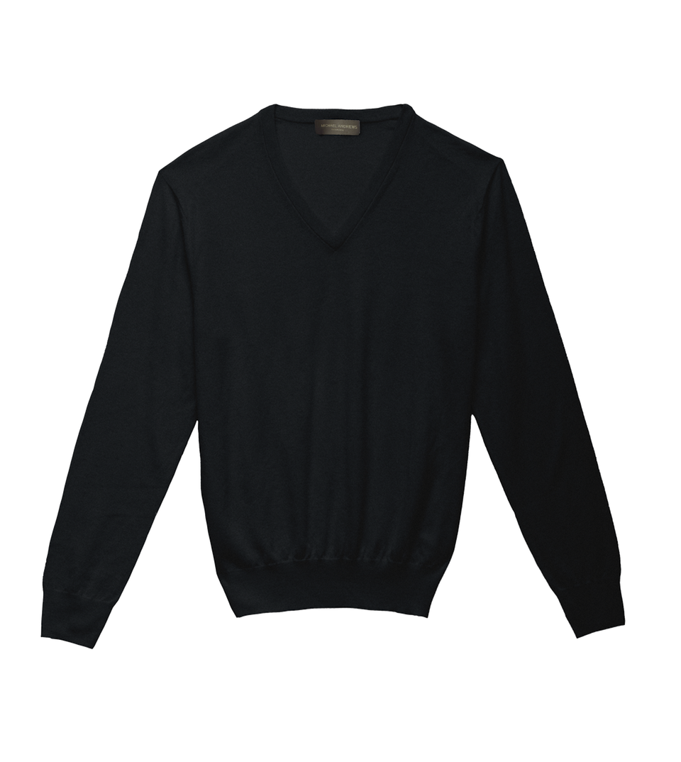 Michael Andrews Custom Merino Wool V Neck Sweater