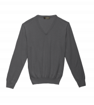 Light Grey Merino Wool V Neck