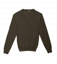 Olive Merino Wool V Neck
