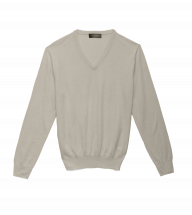 White Merino Wool V Neck