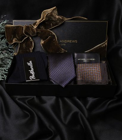 mab-holiday-gift-box-blue - MAB Holiday Gift Box (Grey/Brown) - custom suits nyc bespoke tailor