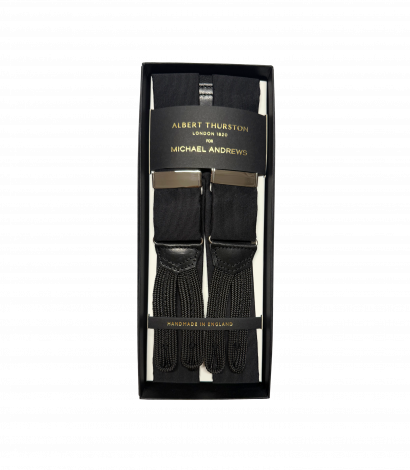 Grosgrain Suspenders with Silver Hardware