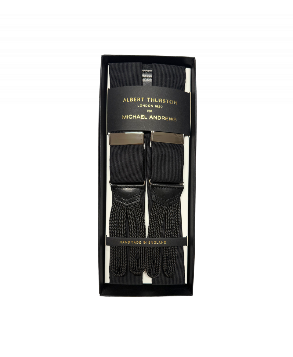 Grosgrain Suspenders with Silver Hardware