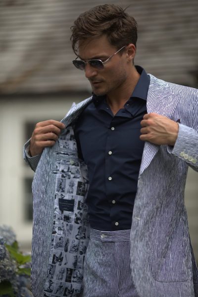Irregular Stripe Seersucker Suit - custom suits nyc bespoke tailor midtown, noho