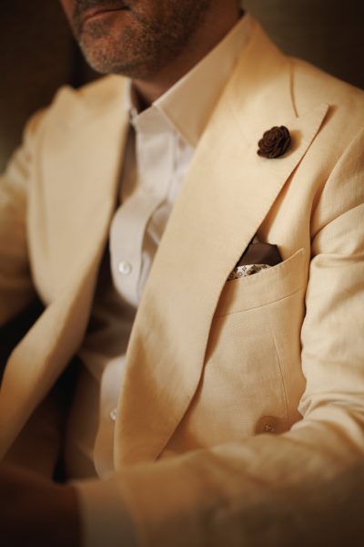 Michael in Double-breasted Cream Linen Suit - custom suits nyc bespoke tailor midtown, noho