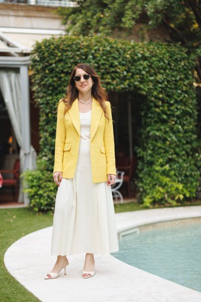 Womens Yellow Single Breasted Wool Jacket - custom suits nyc bespoke tailor midtown, noho