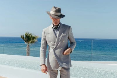 Guillaume Bo wearing Dormeuil Naturals for Look No. 8 of Michael Andrews Bespoke’s 20 for 20 anniversary lookbook.