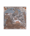 The Medici Cheetah Silk Pocket Square in Musk and Maraschino Flat